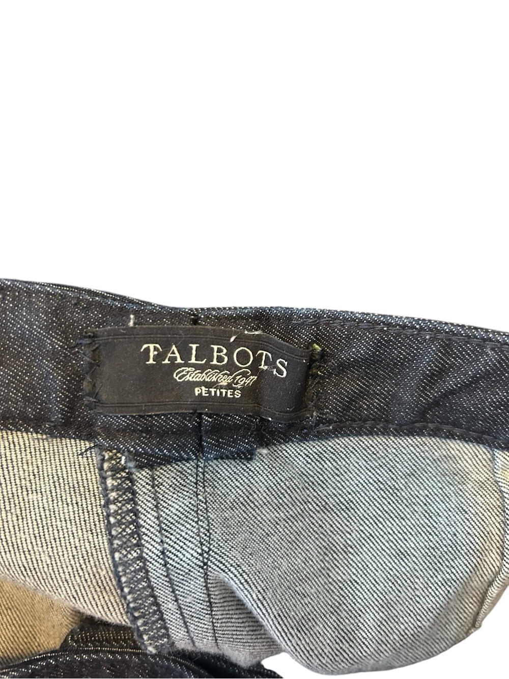 Talbots Dark Wash Cropped Wide-Leg Capri Jeans  2P - Picture 4 of 6